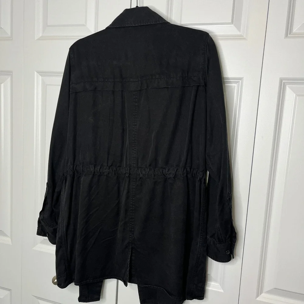 Duluth Trading Co Black Drawstring Waist‎ Utility Jacket XS